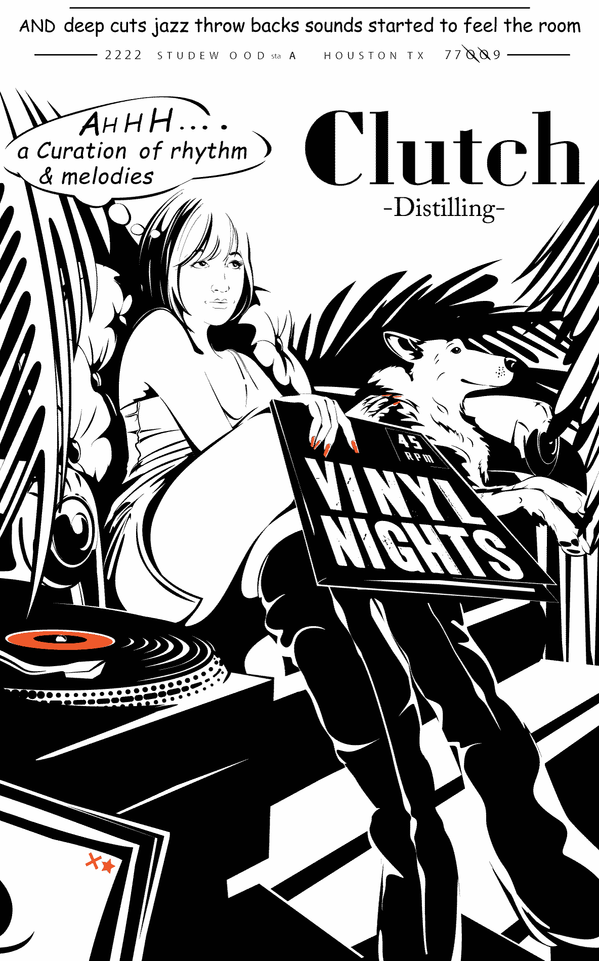 LP dj vinyl turntable jazz illustration poster 
